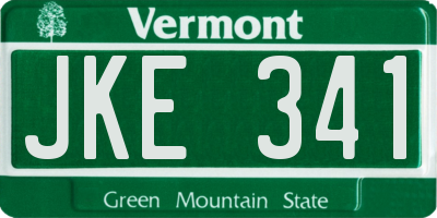 VT license plate JKE341