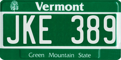 VT license plate JKE389