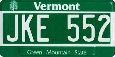 VT license plate JKE552
