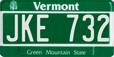 VT license plate JKE732