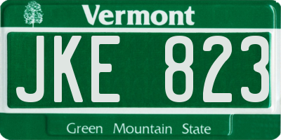 VT license plate JKE823