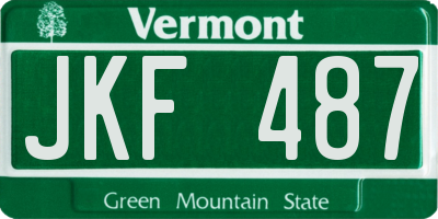 VT license plate JKF487