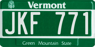 VT license plate JKF771