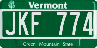 VT license plate JKF774