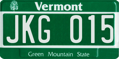 VT license plate JKG015