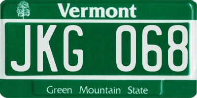 VT license plate JKG068