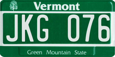 VT license plate JKG076