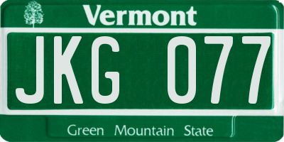 VT license plate JKG077