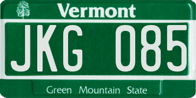 VT license plate JKG085