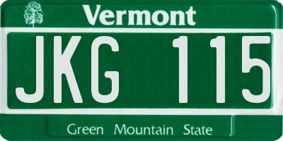 VT license plate JKG115