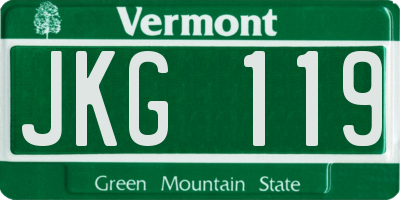 VT license plate JKG119