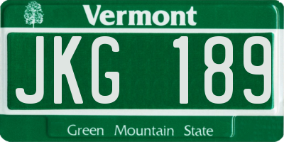 VT license plate JKG189