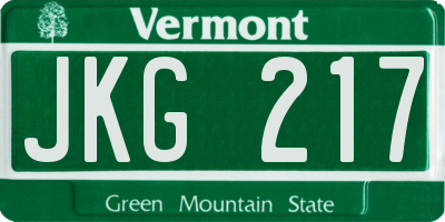 VT license plate JKG217