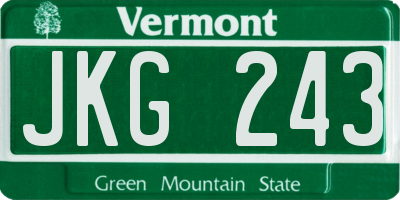 VT license plate JKG243