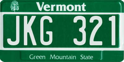 VT license plate JKG321