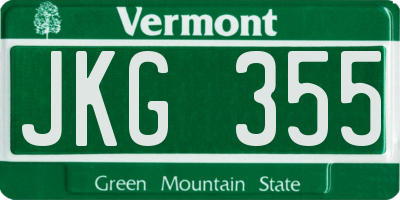 VT license plate JKG355