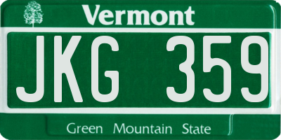 VT license plate JKG359