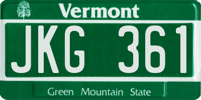 VT license plate JKG361