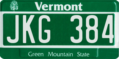VT license plate JKG384