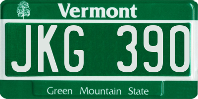 VT license plate JKG390