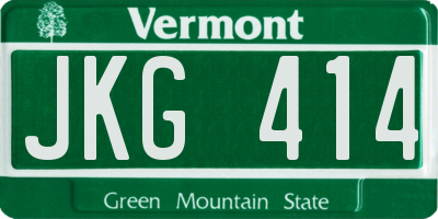 VT license plate JKG414