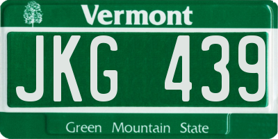 VT license plate JKG439