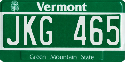 VT license plate JKG465