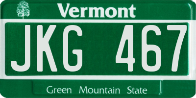 VT license plate JKG467