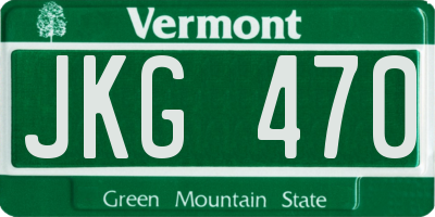 VT license plate JKG470