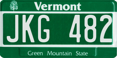 VT license plate JKG482