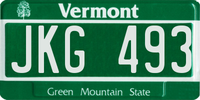 VT license plate JKG493