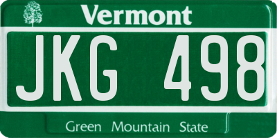 VT license plate JKG498