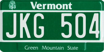 VT license plate JKG504