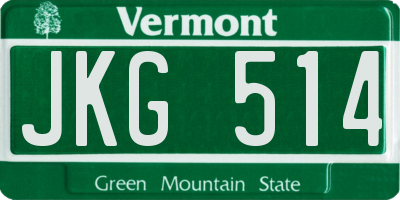 VT license plate JKG514