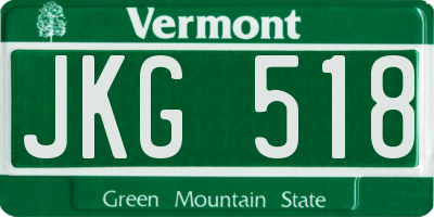 VT license plate JKG518