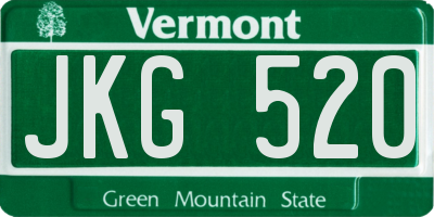 VT license plate JKG520