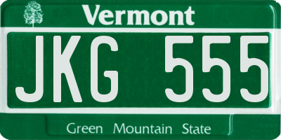 VT license plate JKG555