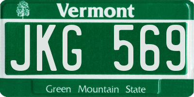 VT license plate JKG569