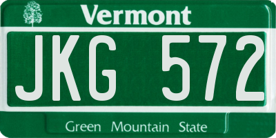 VT license plate JKG572