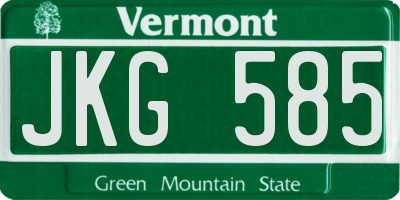 VT license plate JKG585