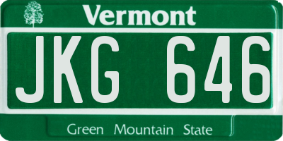 VT license plate JKG646