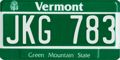 VT license plate JKG783