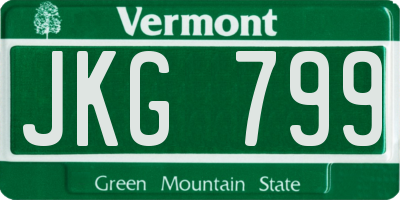 VT license plate JKG799