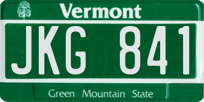 VT license plate JKG841