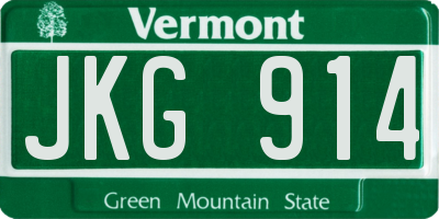 VT license plate JKG914