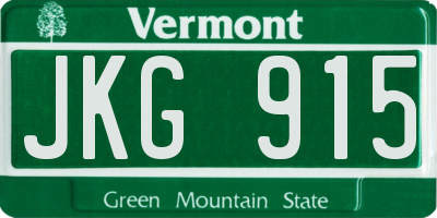 VT license plate JKG915