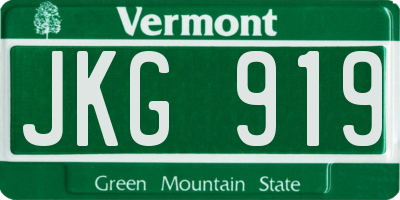 VT license plate JKG919