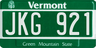 VT license plate JKG921