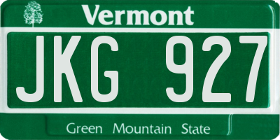 VT license plate JKG927