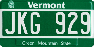 VT license plate JKG929